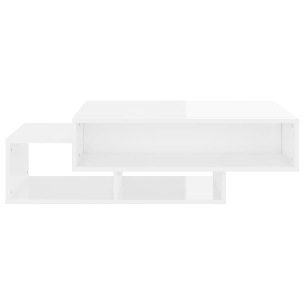 vidaXL Tavolino da Salotto Bianco Lucido 105x55x32 cm in Truciolato