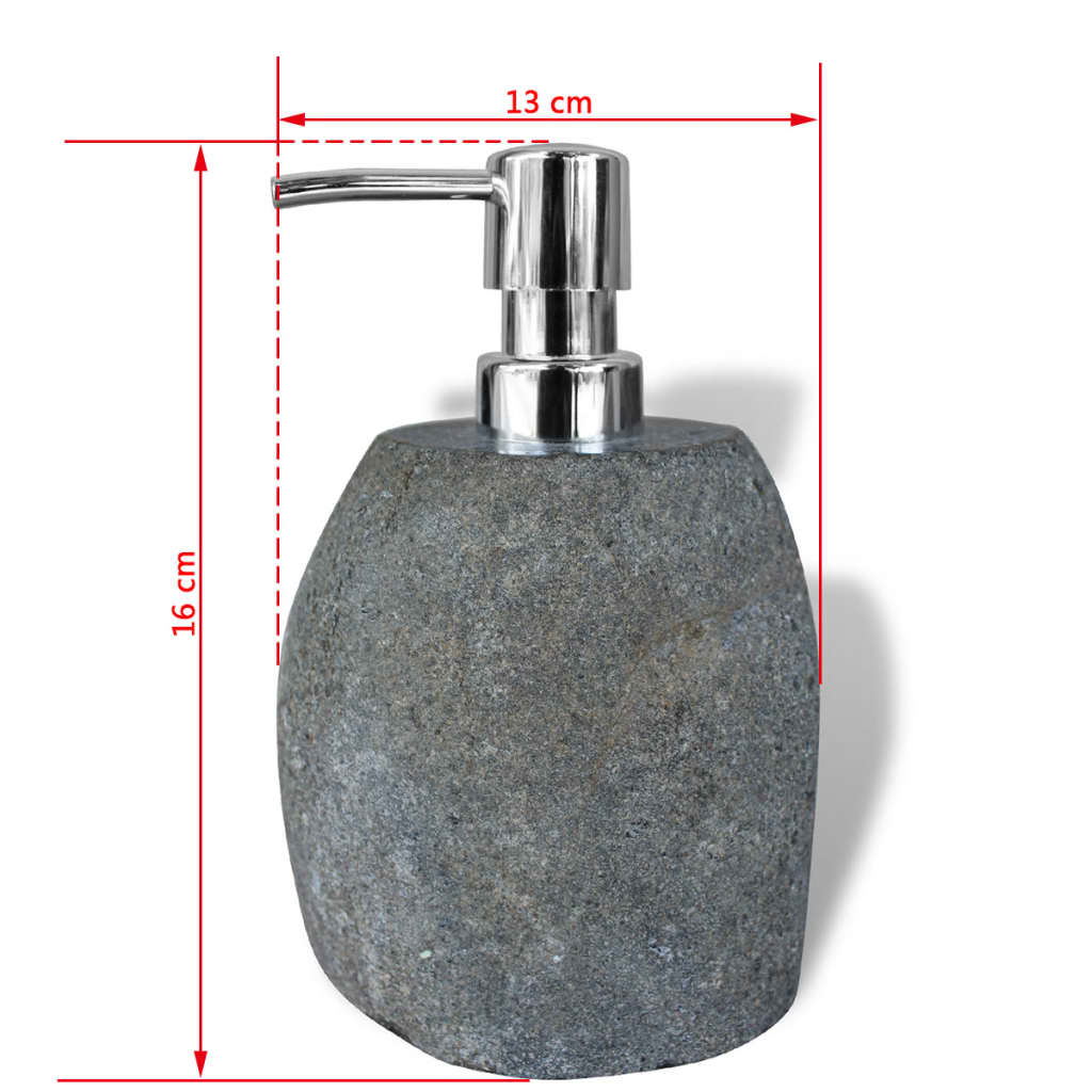 vidaXL Dispenser di sapone in pietra del fiume 16 cm