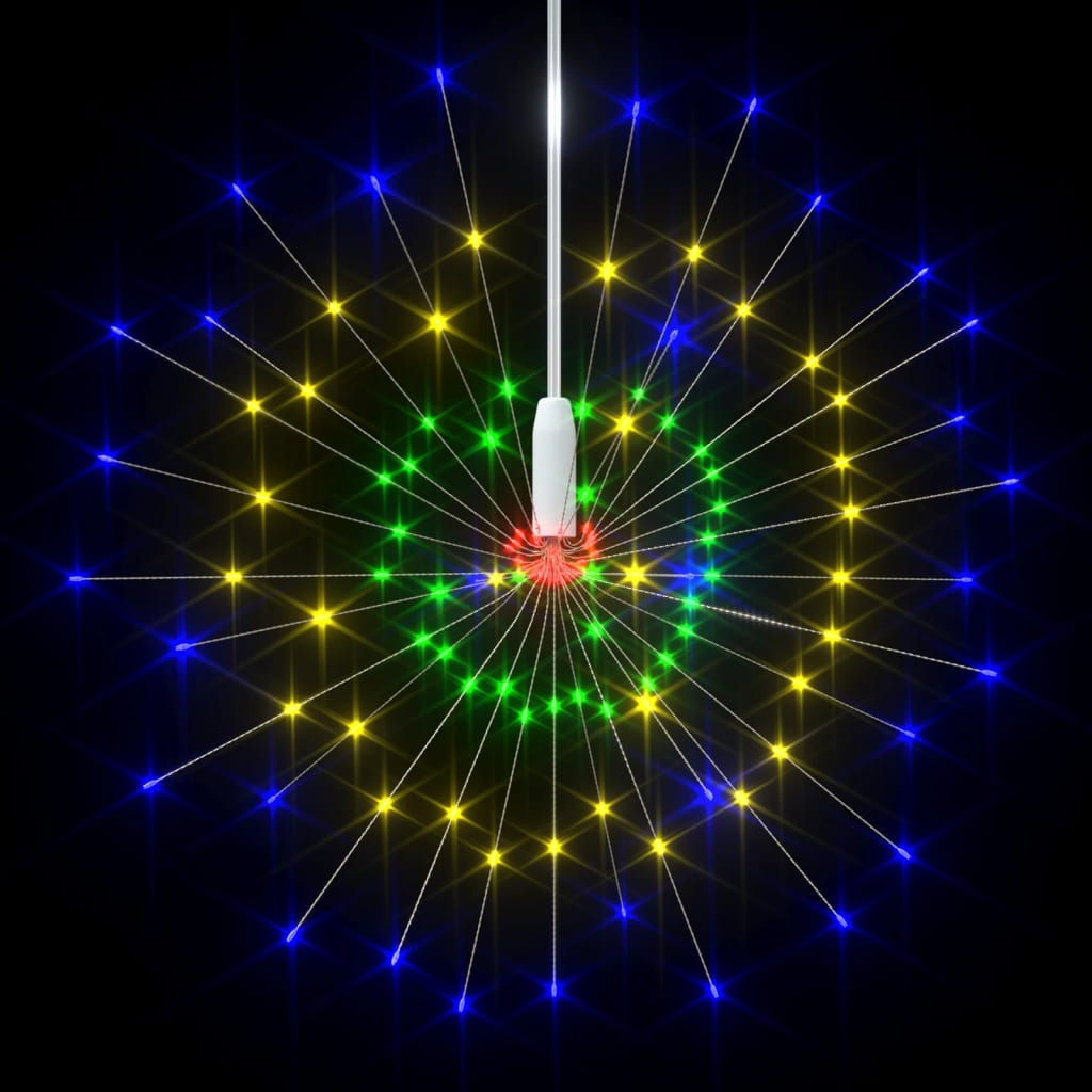 vidaXL Luci di Natale Fuochi Artificio 10 pz Multicolore 20cm 1400 LED
