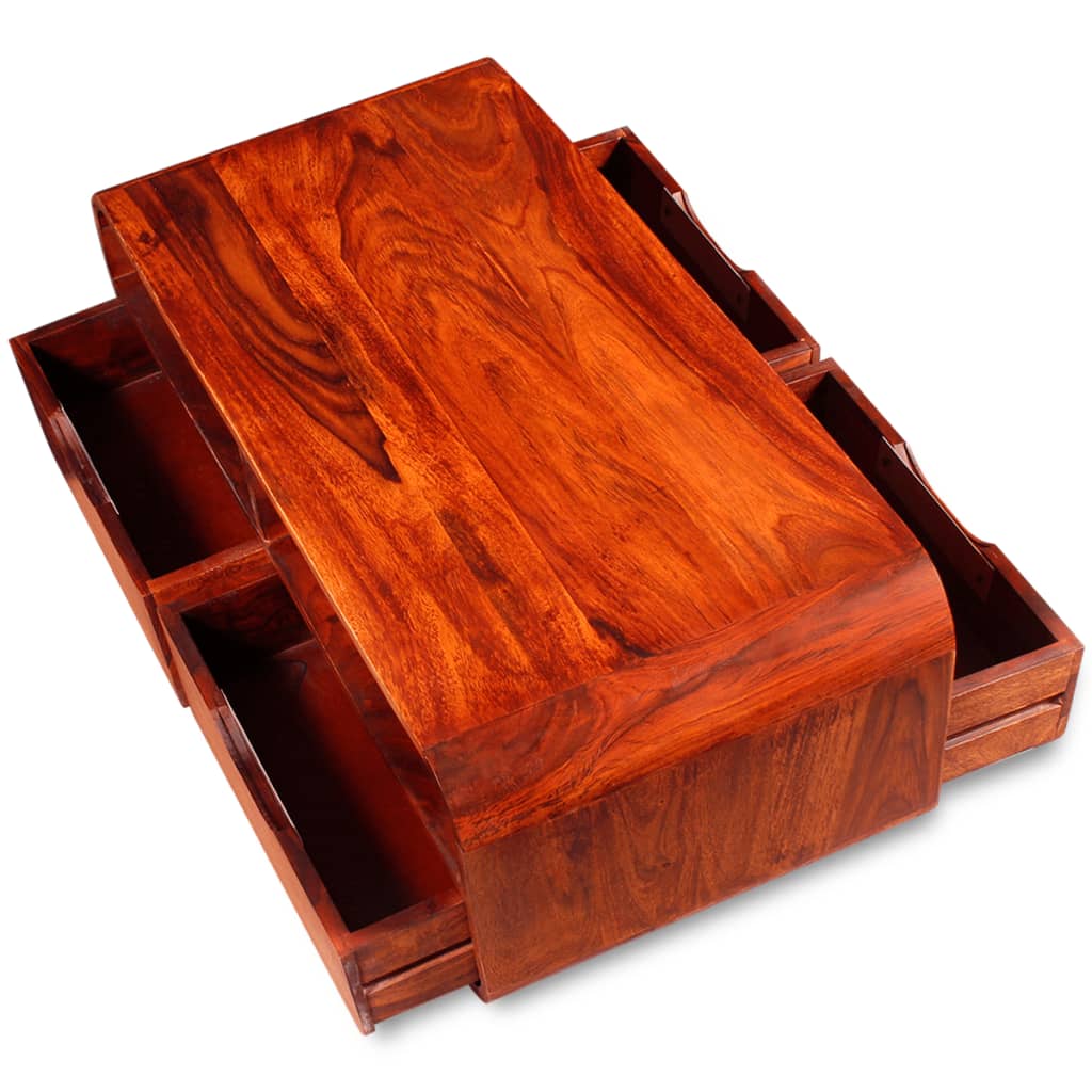vidaXL Tavolino da Salotto in Legno Massello di Sheesham 90x40x35 cm