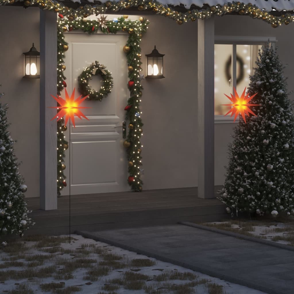 vidaXL Luce di Natale con Picco Terra e LED Pieghevole Rossa 57 cm