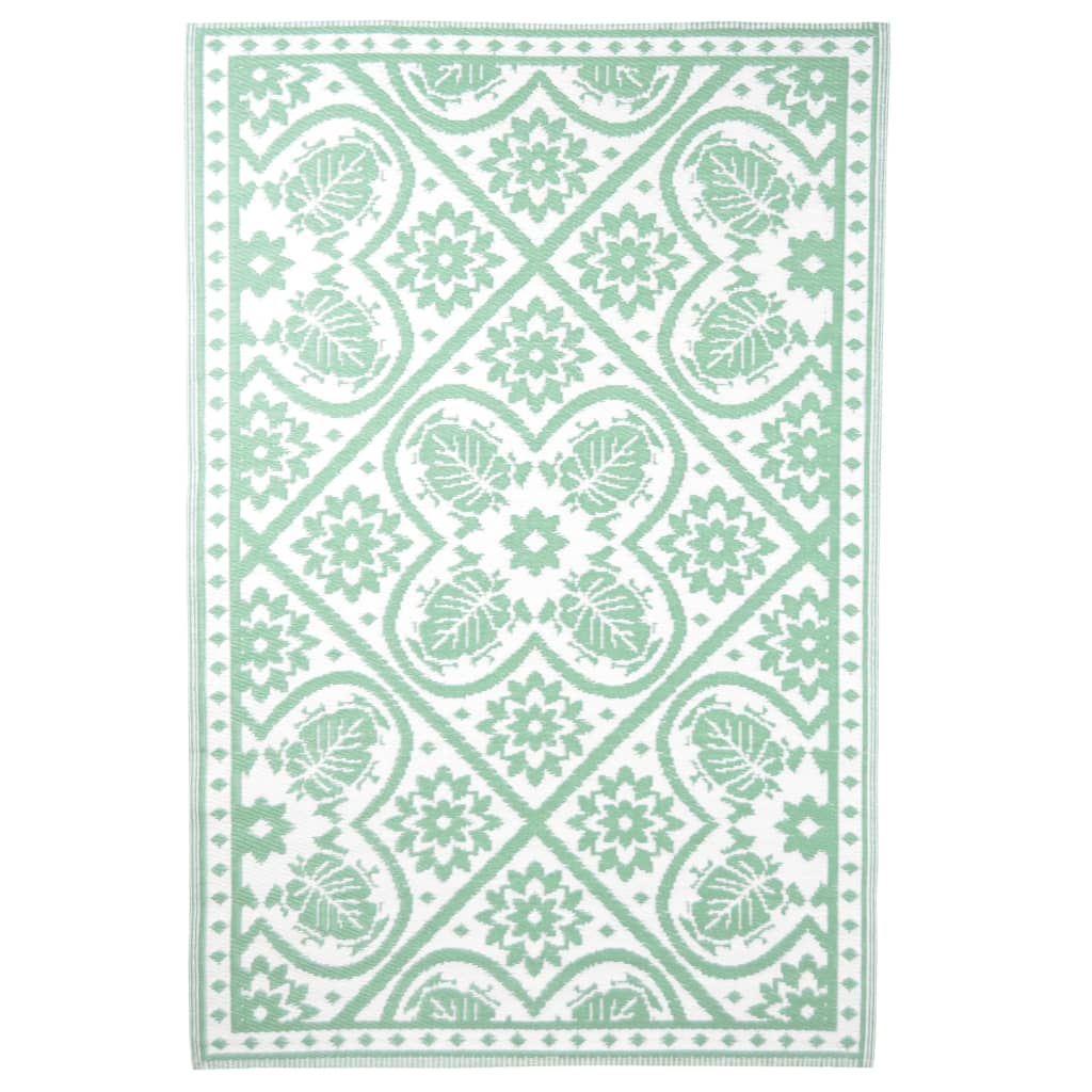 Esschert Design Tappeto da Esterno 182x122 cm a Tessere Verde e Bianco