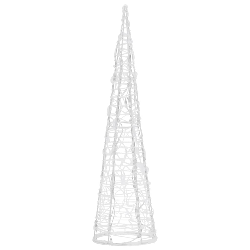 vidaXL Piramide Decorativa Cono Luce LED Acrilico Bianco Caldo 60 cm