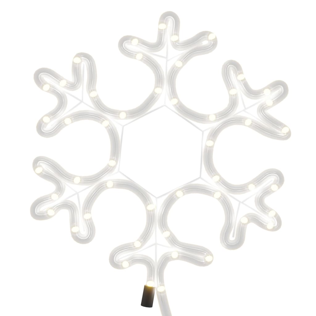 vidaXL Figura Natalizia Fiocco di Neve LED 2 pz Bianco Caldo 27x27 cm