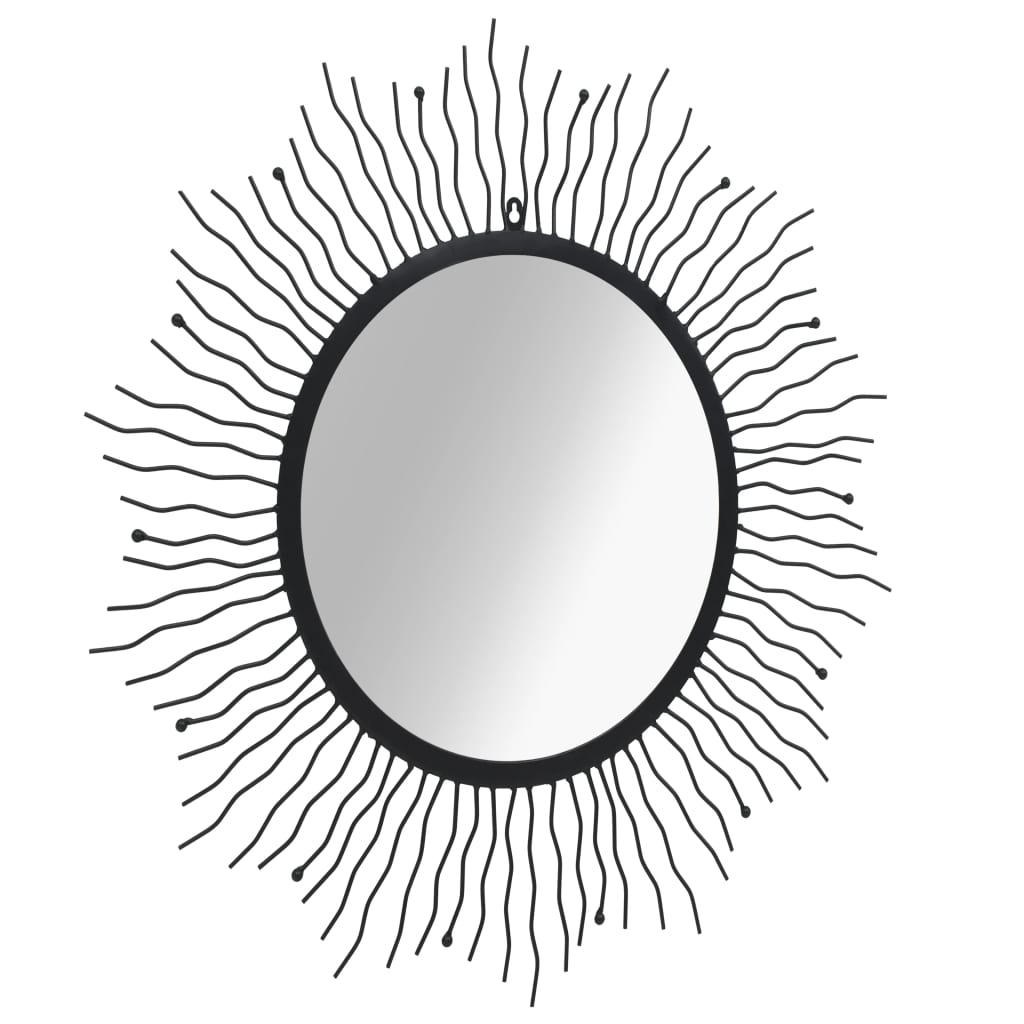 vidaXL Specchio da Parete per Giardino a Raggiera 80 cm Nero