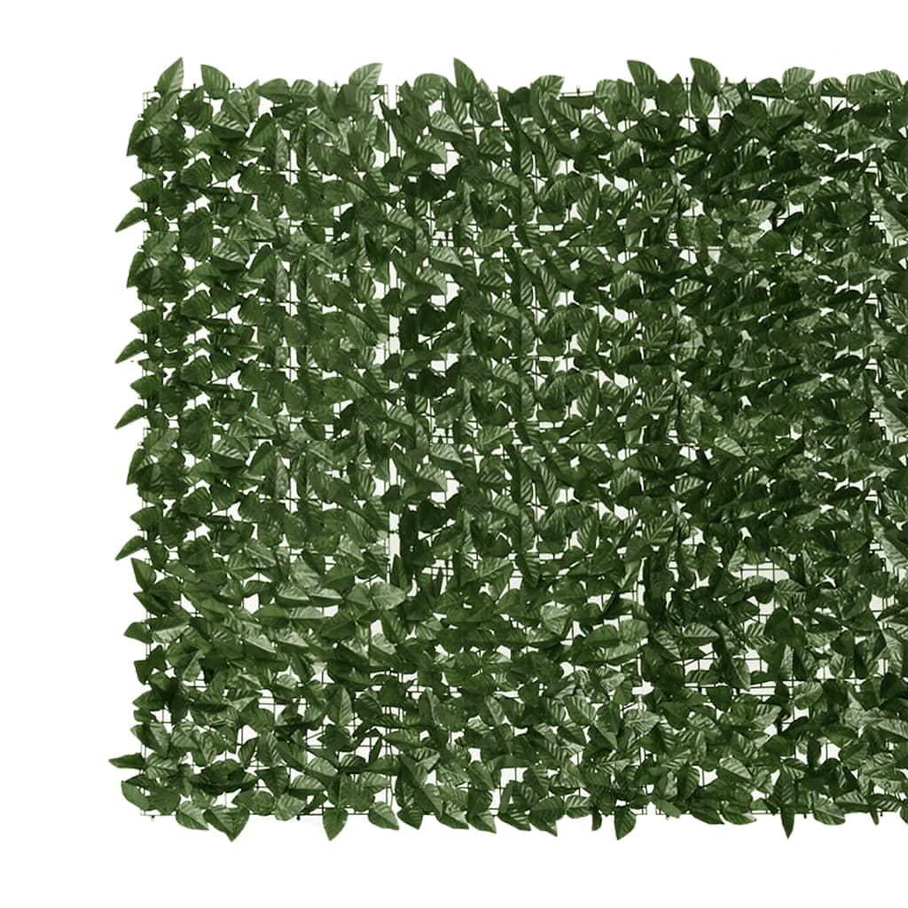 vidaXL Paravento da Balcone con Foglie Verde Scuro 400x150 cm