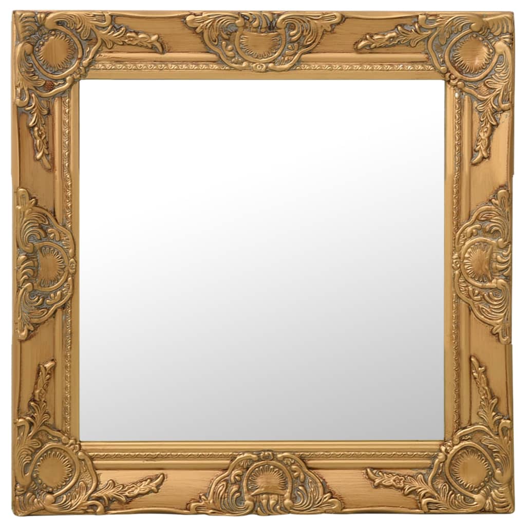 vidaXL Specchio da Parete Stile Barocco 50x50 cm Oro
