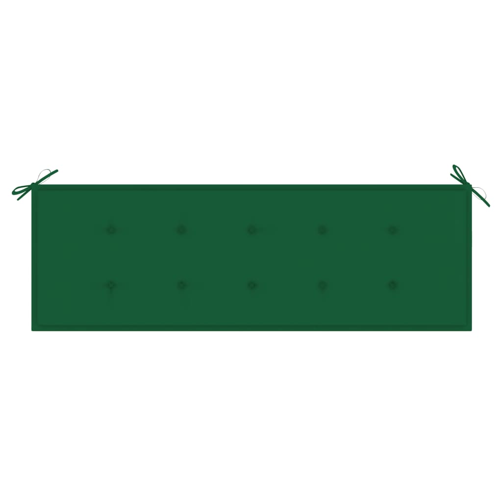 vidaXL Panca da Giardino con Cuscino Verde 150 cm in Legno di Teak