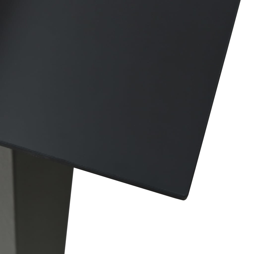 vidaXL Tavolo da Giardino Nero 190x90x74 cm in Acciaio e Vetro