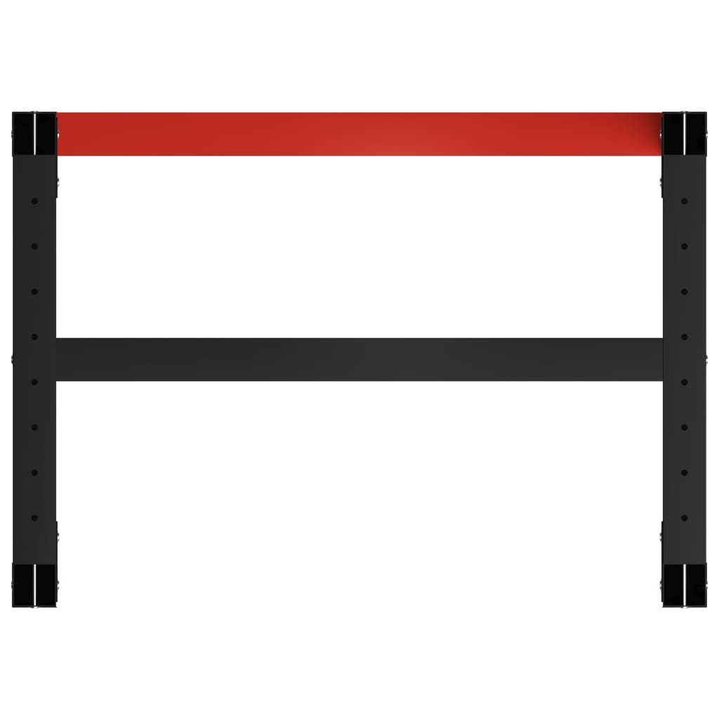 Telaio Banco Da Lavoro In Metallo 150x57x79 Cm | Struttura Rinforzata Nero/Rosso, Con Fori Preforati