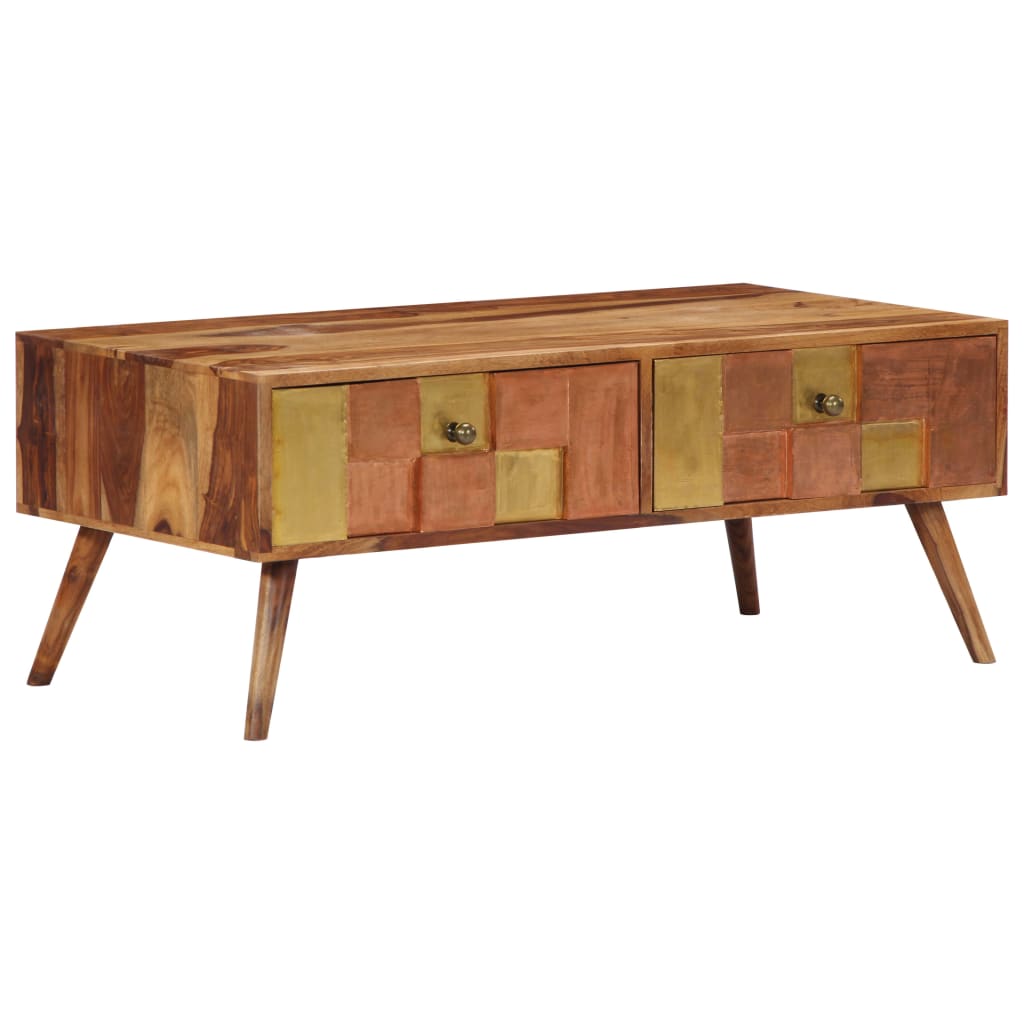vidaXL Tavolino da Salotto 100x50x39 cm in Legno Massello di Sheesham
