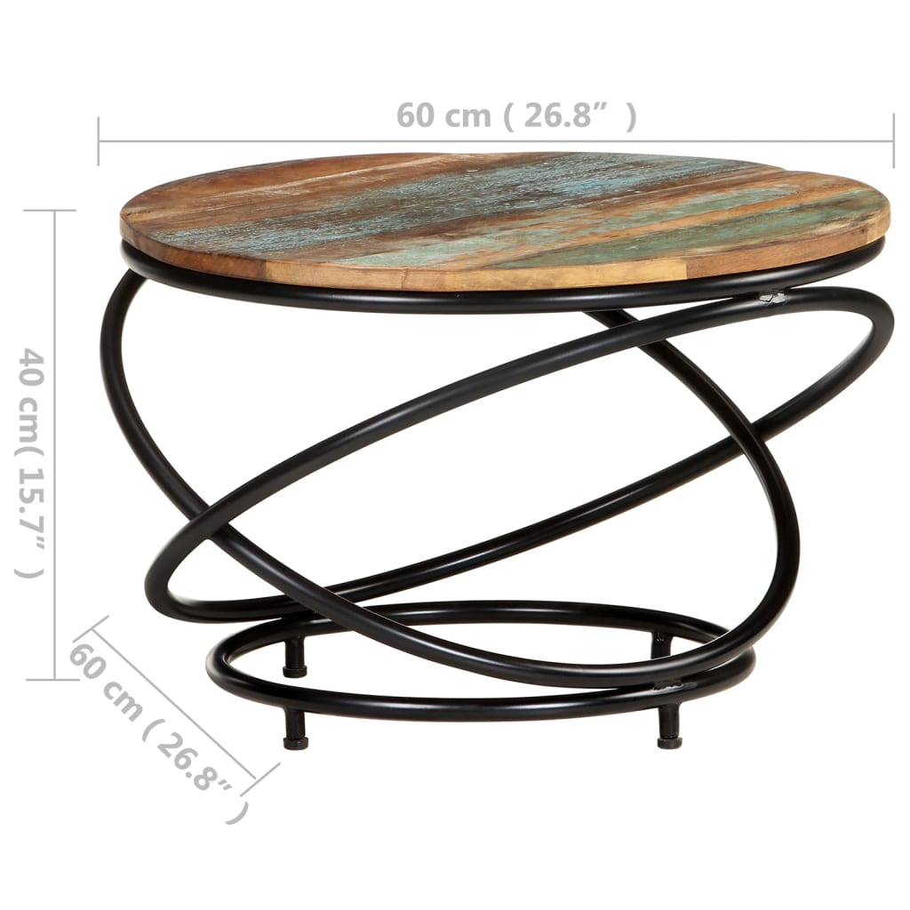 vidaXL Tavolino da Caffè 60x60x40 cm in Legno Massello di Recupero