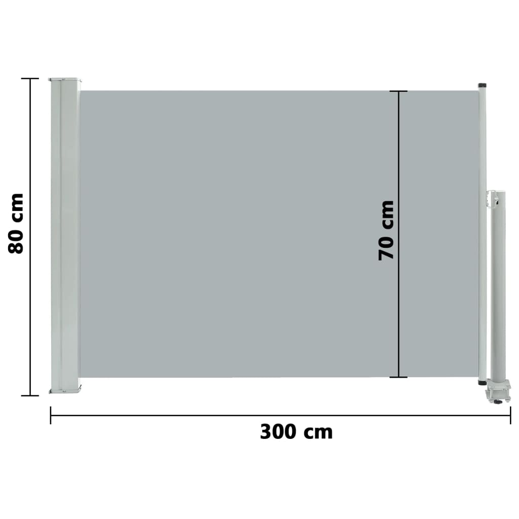 vidaXL Tenda Laterale Retrattile per Patio 80x300 cm Grigia