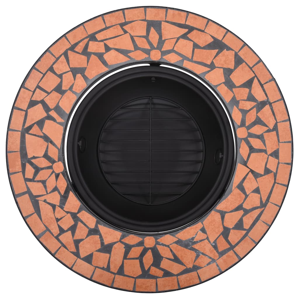 vidaXL Braciere a Mosaico Terracotta 68 cm in Ceramica