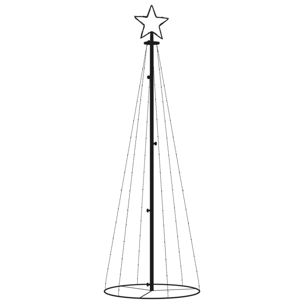 vidaXL Albero di Natale a Cono Bianco Caldo 108 LED 70x180 cm