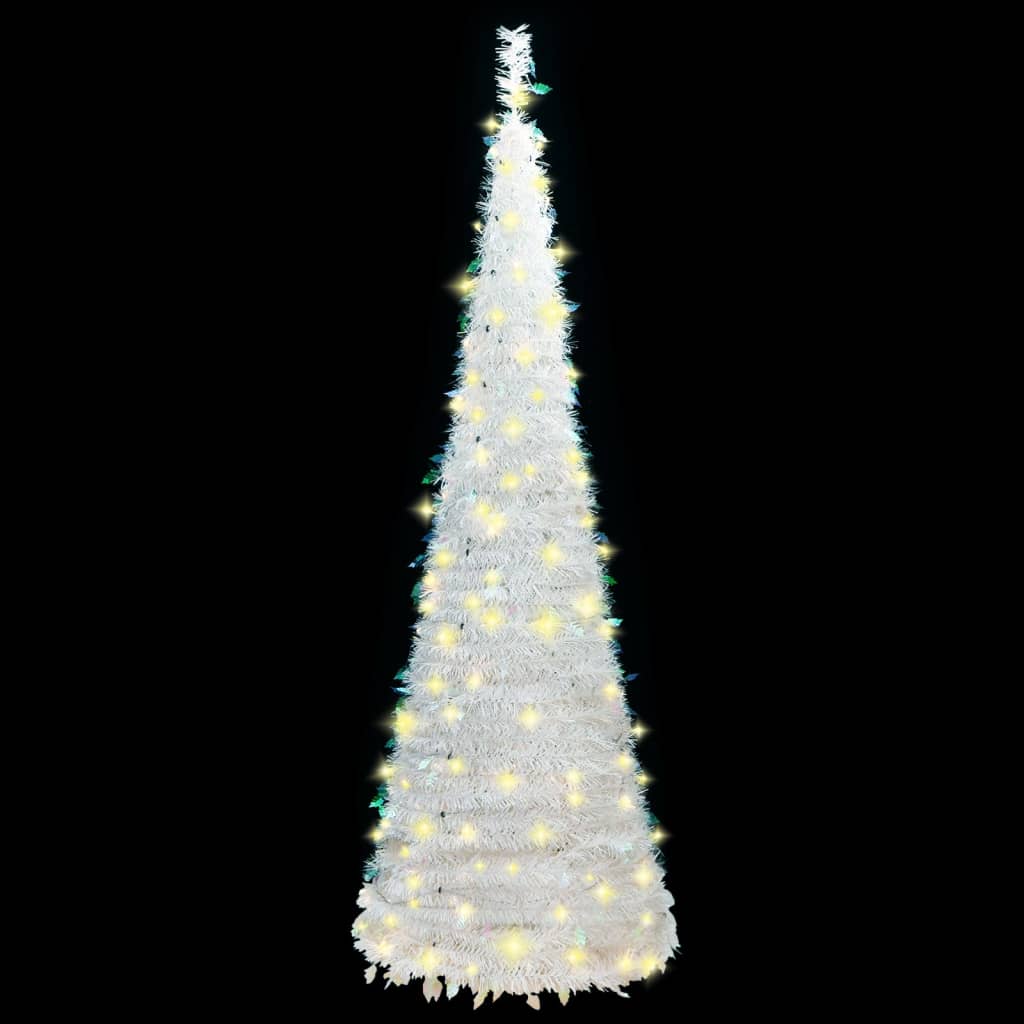 vidaXL Albero di Natale Artificiale Pop-up con 50 LED Bianco 120 cm