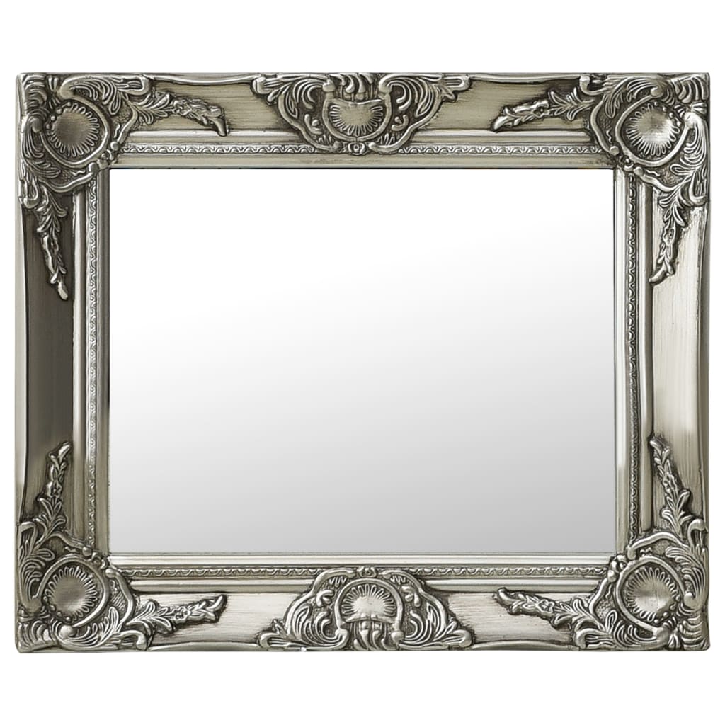 vidaXL Specchio da Parete Stile Barocco 50x40 cm Argento