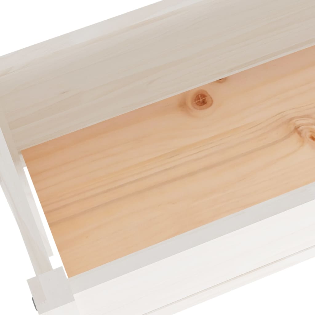 Fioriera Da Giardino VidaXL In Legno Di Pino – 60x60x60 Cm, Bianca, Ideale Per Balcone E Patio, Capiente E Resistente