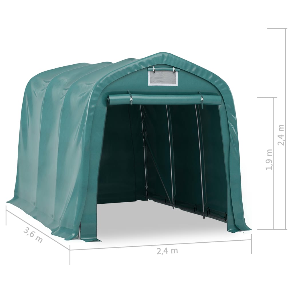 vidaXL Tenda Garage in PVC 2,4x3,6 m Verde