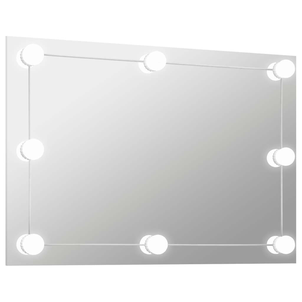 vidaXL Specchio Parete Rettangolare Senza Cornice con Luci LED Vetro