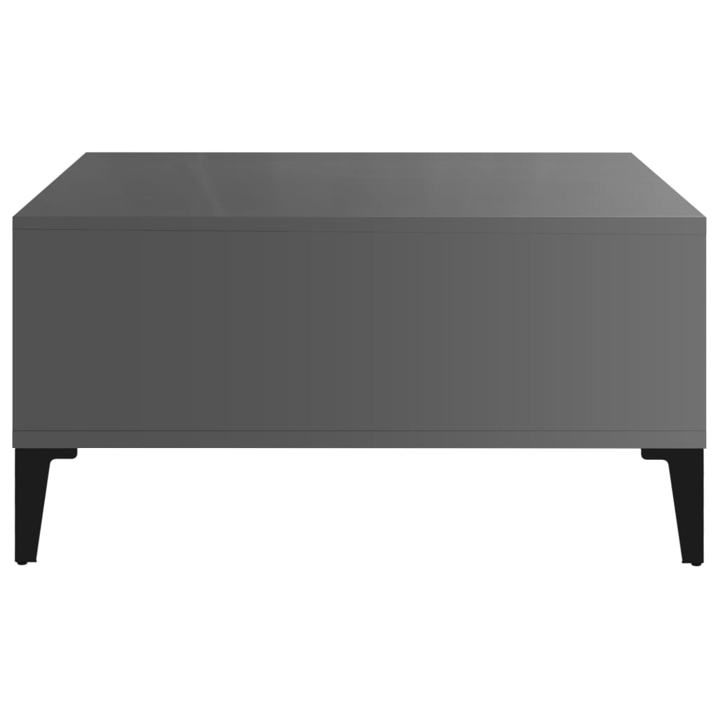 vidaXL Tavolino da Salotto Grigio Lucido 60x60x30 cm Legno Multistrato