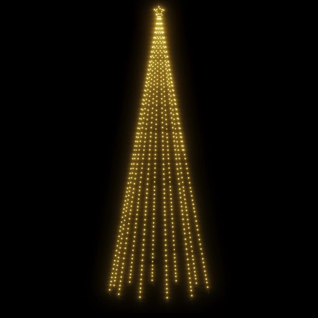 vidaXL Albero di Natale con Puntale Bianco Caldo 732 LED 500 cm