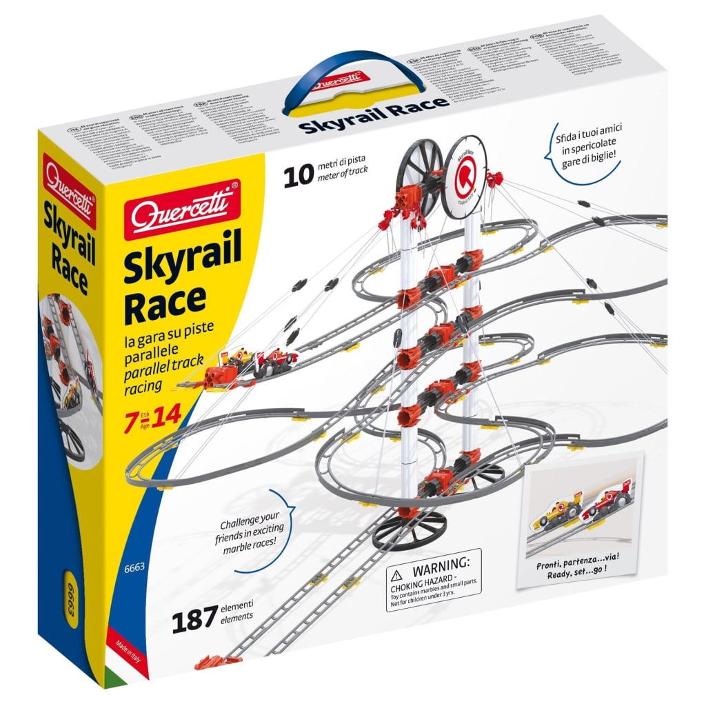 Quercetti Set Pista per Biglie 187 pz Skyrail Race