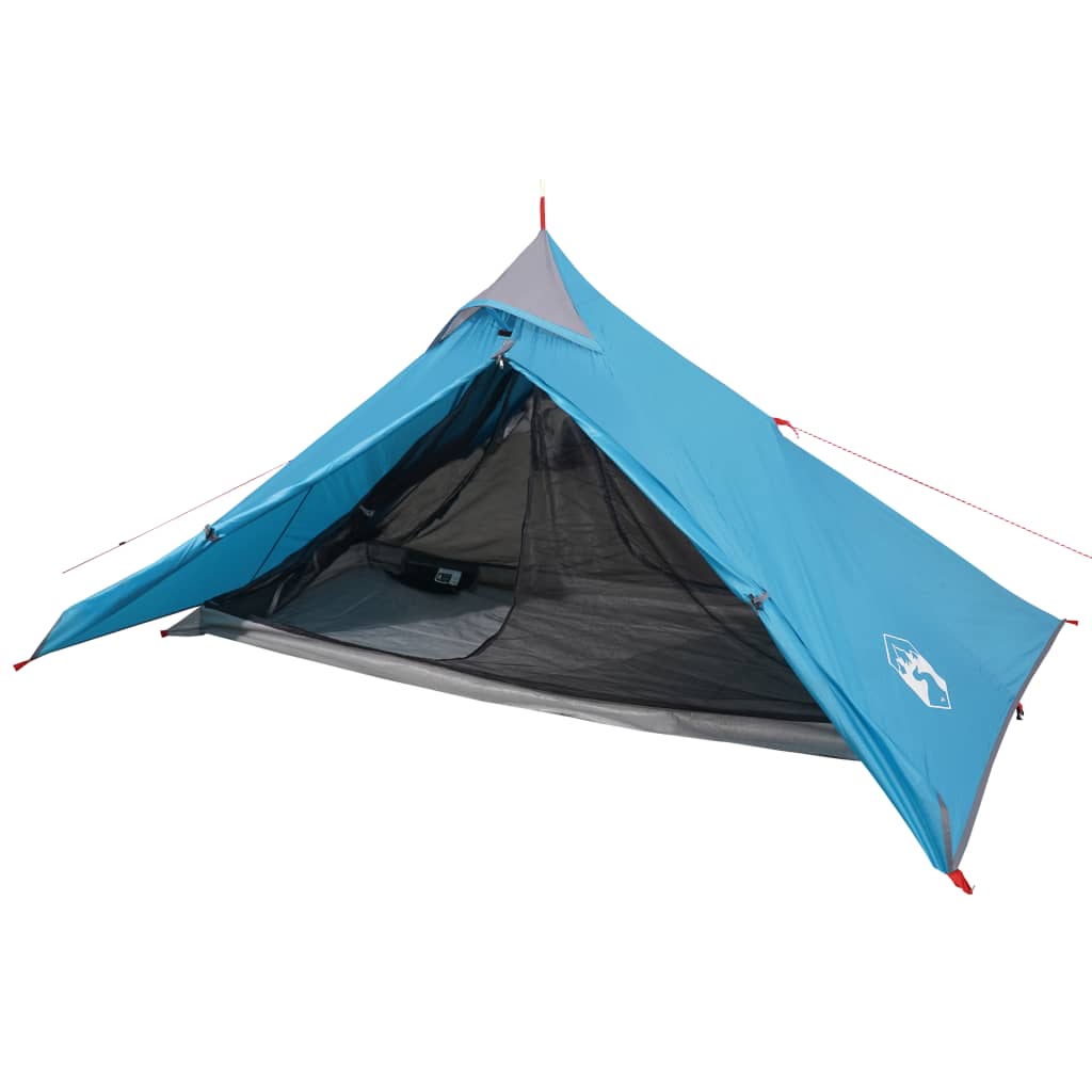 vidaXL Tenda da Campeggio Tipi per 1 Persona Blu Impermeabile