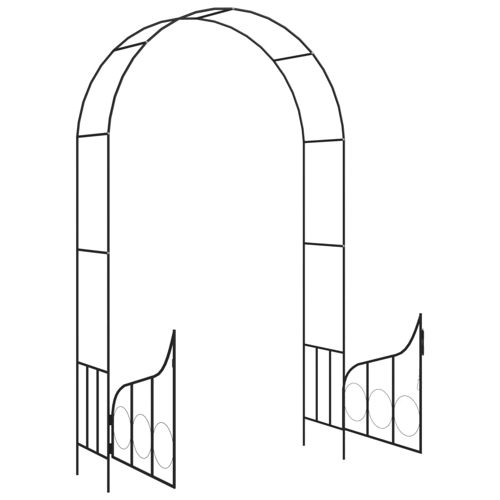 vidaXL Arco da Giardino con Porta Nero 138x40x238 cm in Ferro