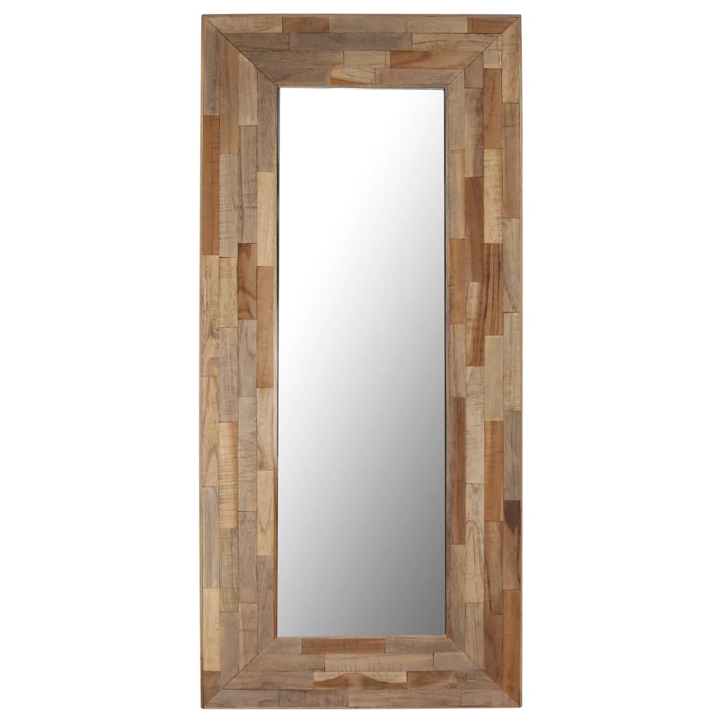vidaXL Specchio in Teak di Recupero 50 x 110 cm