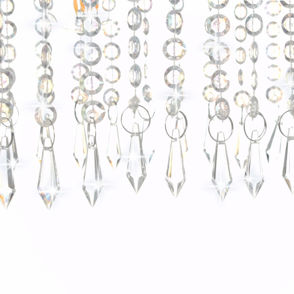 vidaXL Lampadario con Perle di Cristallo Argento 104 cm E14
