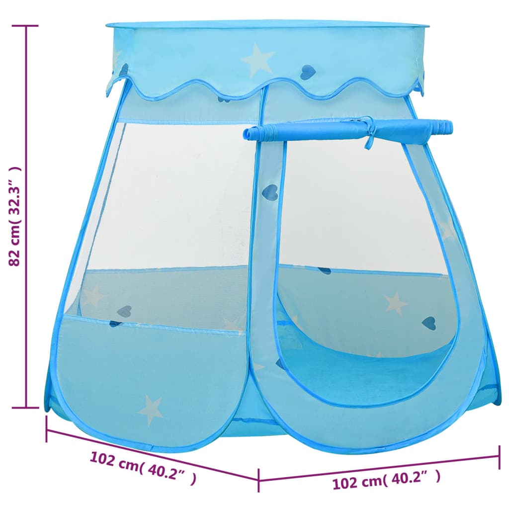 vidaXL Tenda da Gioco per Bambini Blu con 250 Palline 102x102x82 cm