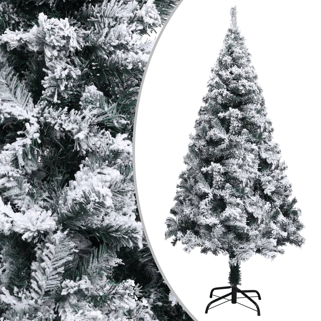 vidaXL Albero di Natale Artificiale con Neve Fioccata Verde 120 cm PVC