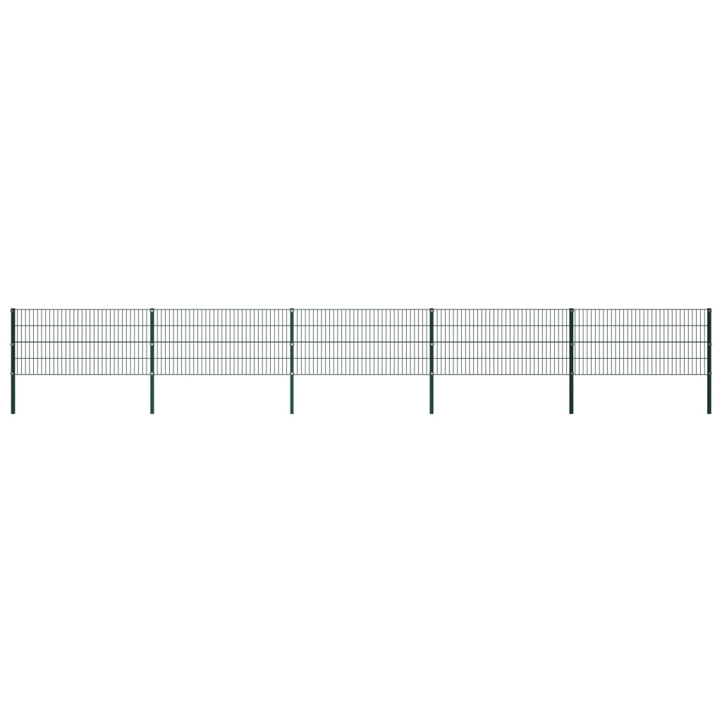 vidaXL Pannello di Recinzione con Pali in Ferro 8,5x0,8m Verde