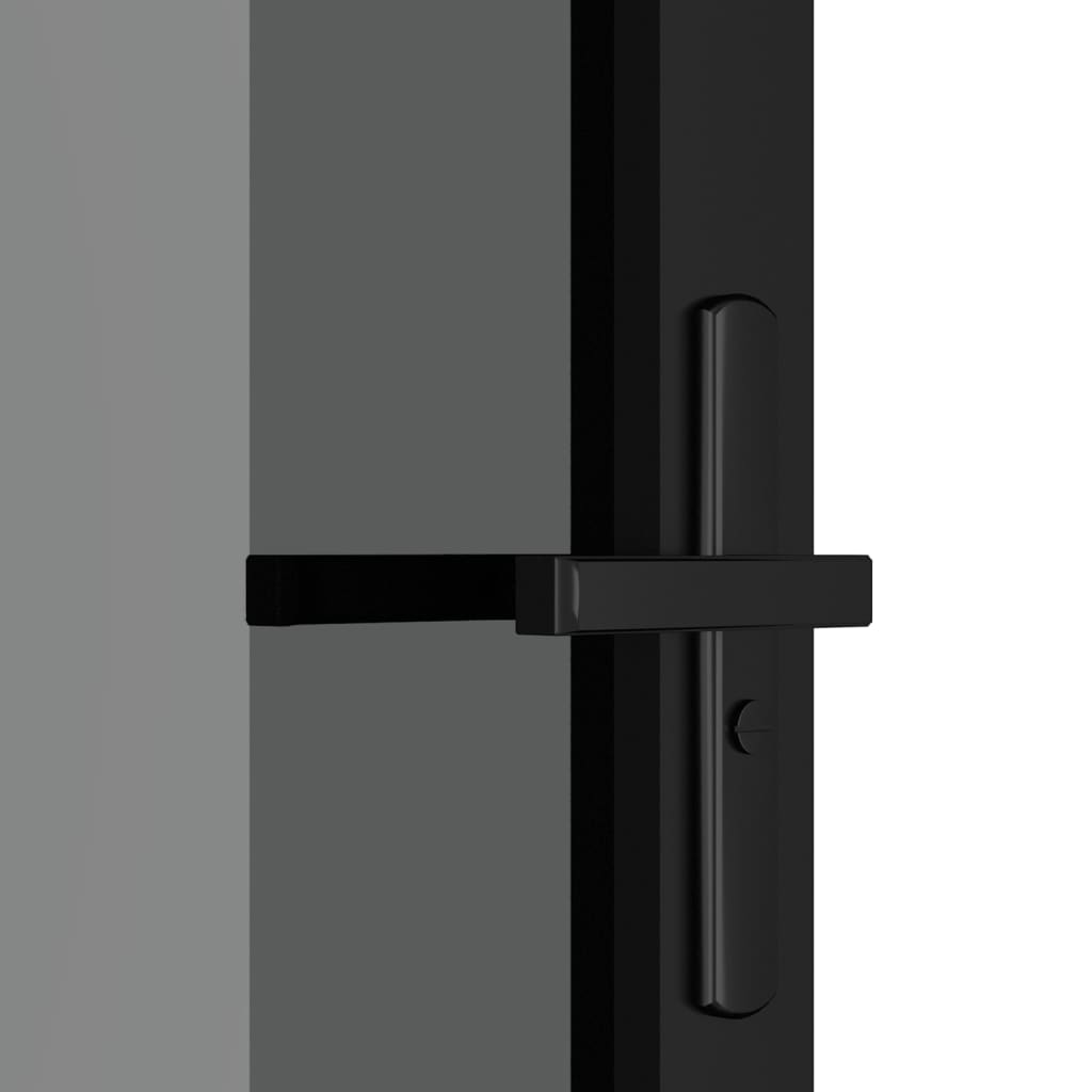 vidaXL Porta Interna 102,5x201,5 cm Nera in Vetro ESG e Alluminio