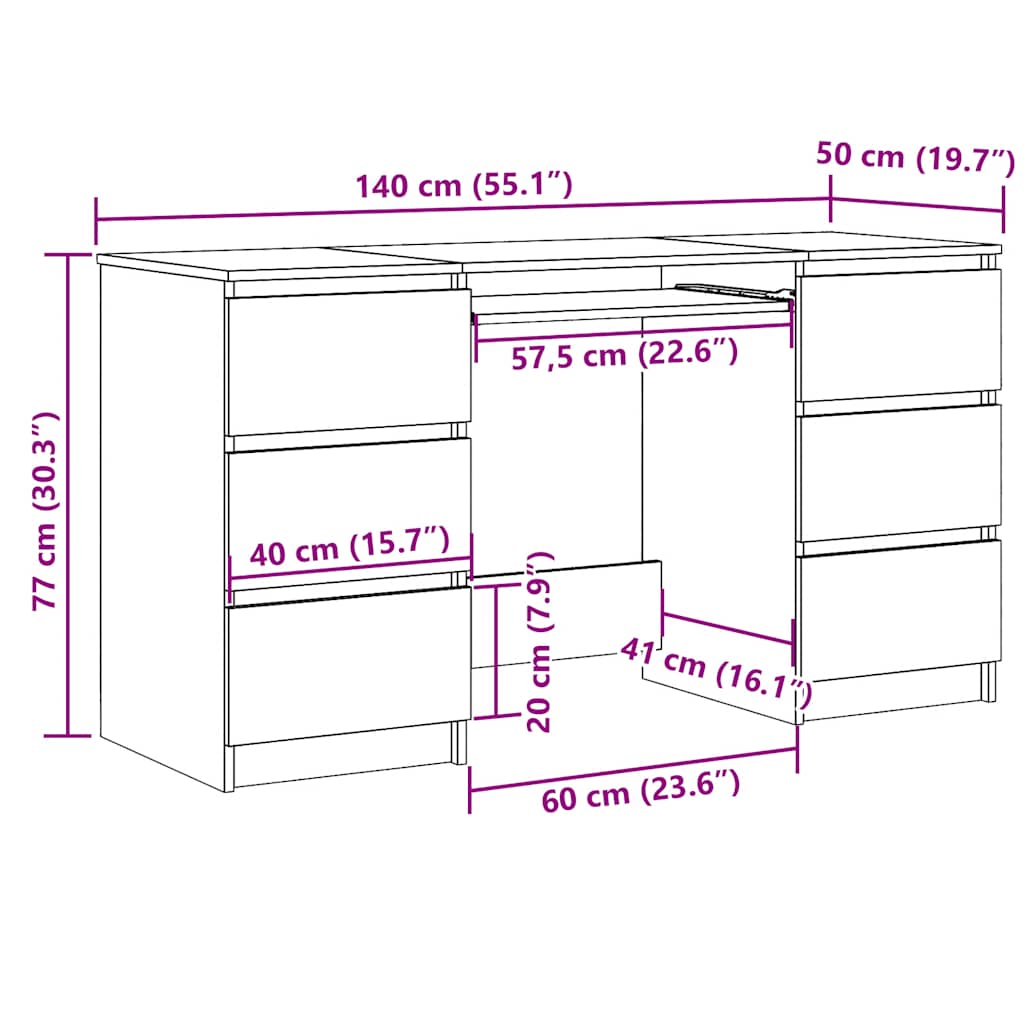 vidaXL Scrivania Mensole Rovere Marrone 100x45x140cm Legno Multistrato