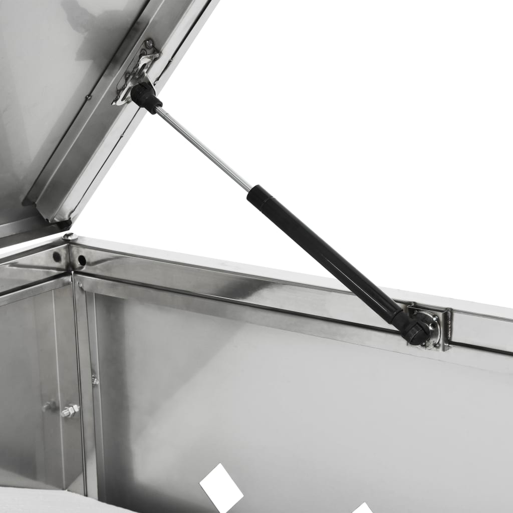 Copribidone Spazzatura Uniprodo In Acciaio Inox Per 2 Bidoni Da 240 Litri - Con Fori Di Ventilazione E Serratura