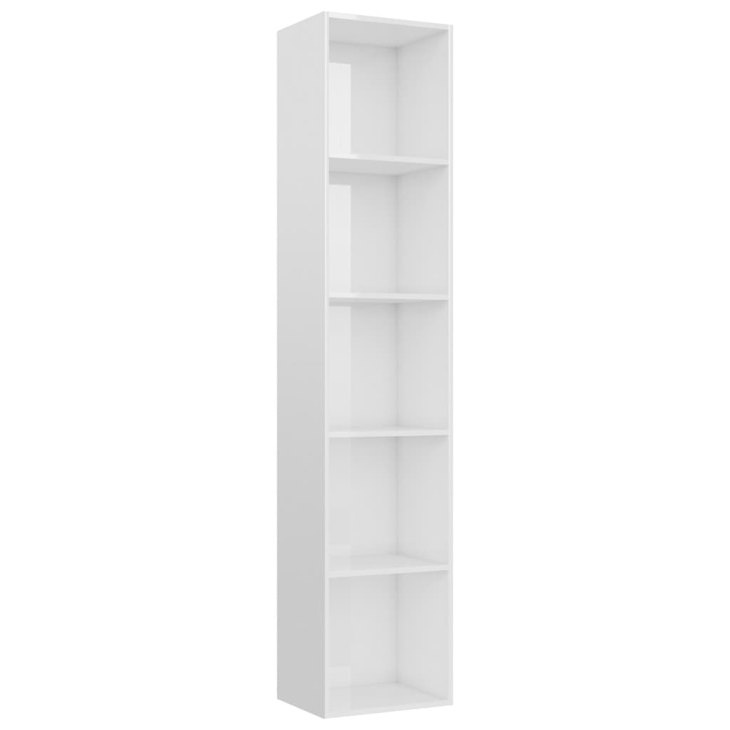 vidaXL Libreria Bianco Lucido 40x30x189 cm in Legno Multistrato