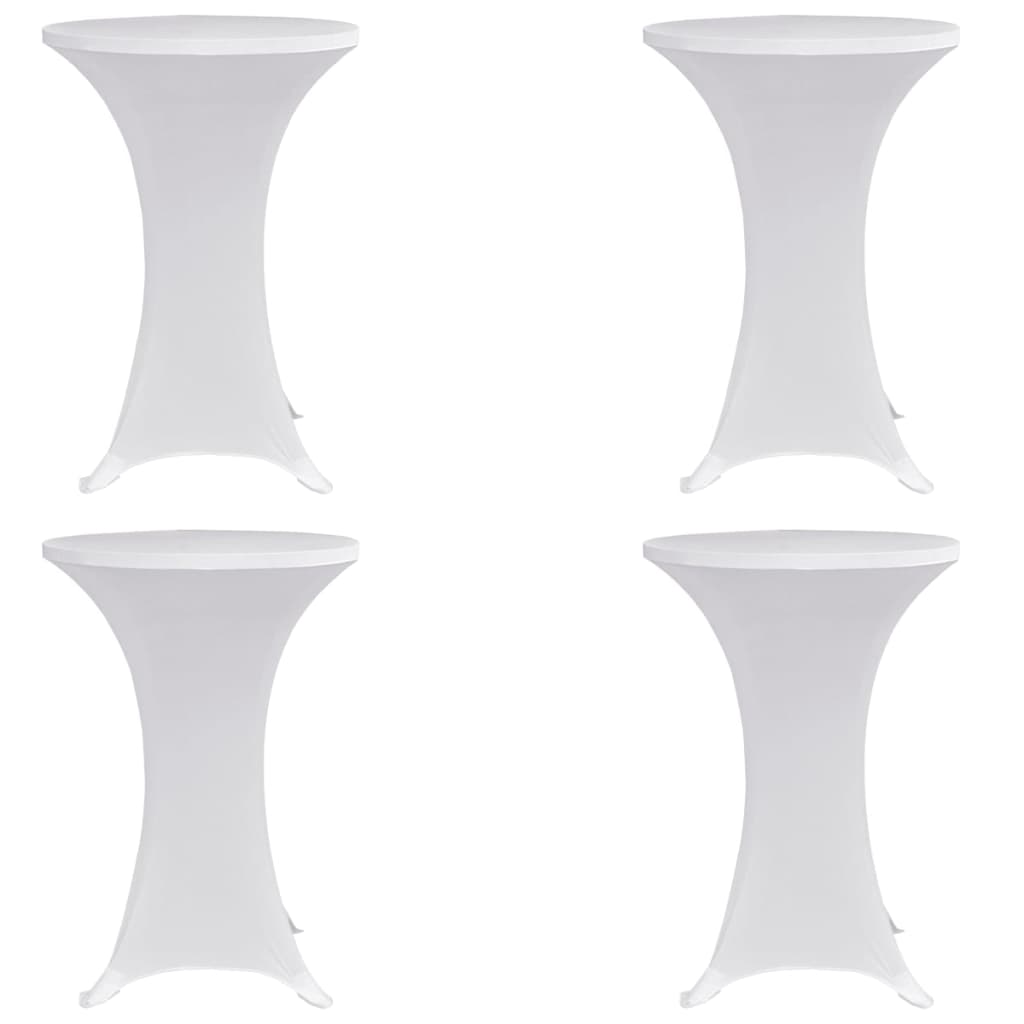 vidaXL Coperture Verticali per Tavolo 4 pz Ø80 cm Bianco Elastico