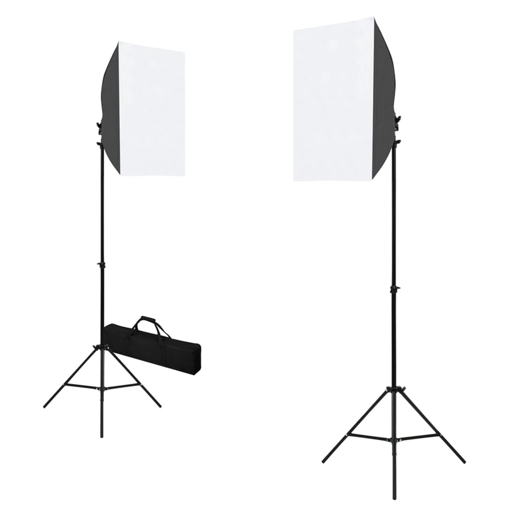 vidaXL Kit per Studio Fotografico con Luci Softbox e Fondale