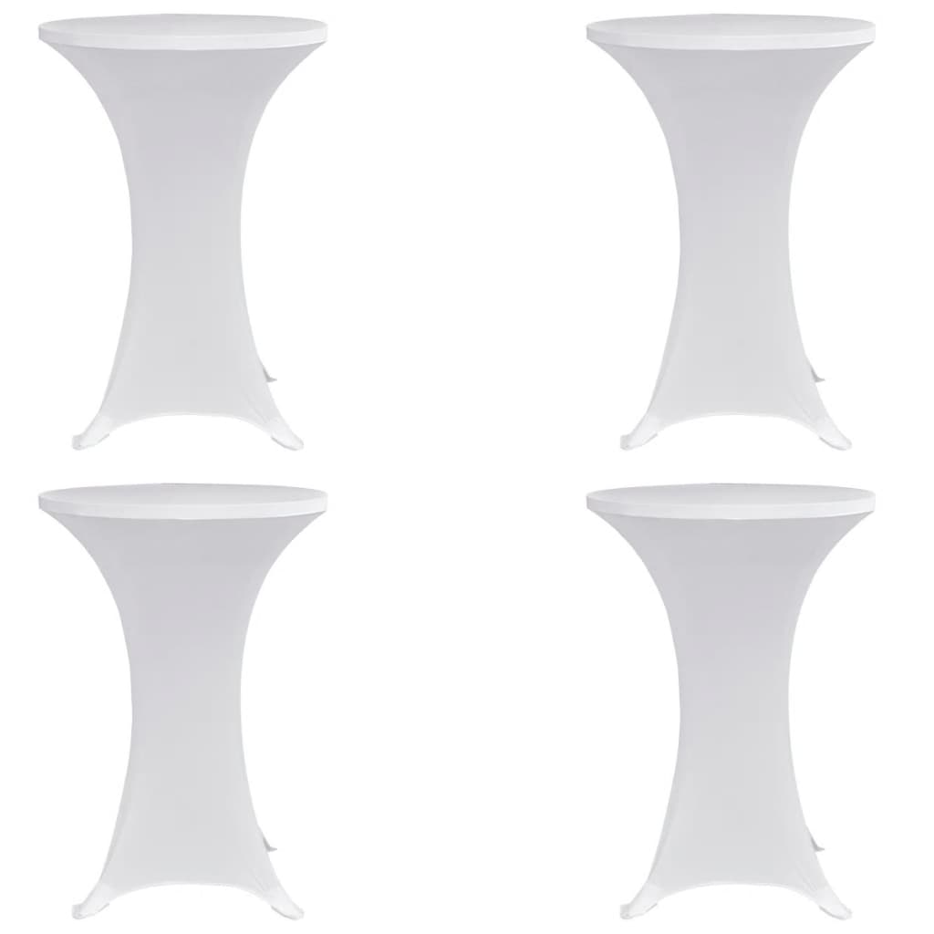 vidaXL Coperture Verticali per Tavolo 4 pz Ø70 cm Bianco Elastico