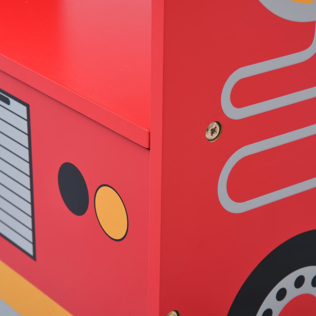 vidaXL Set e Tavolo Sedie per Bambini 3pz Design Camion Pompieri Legno