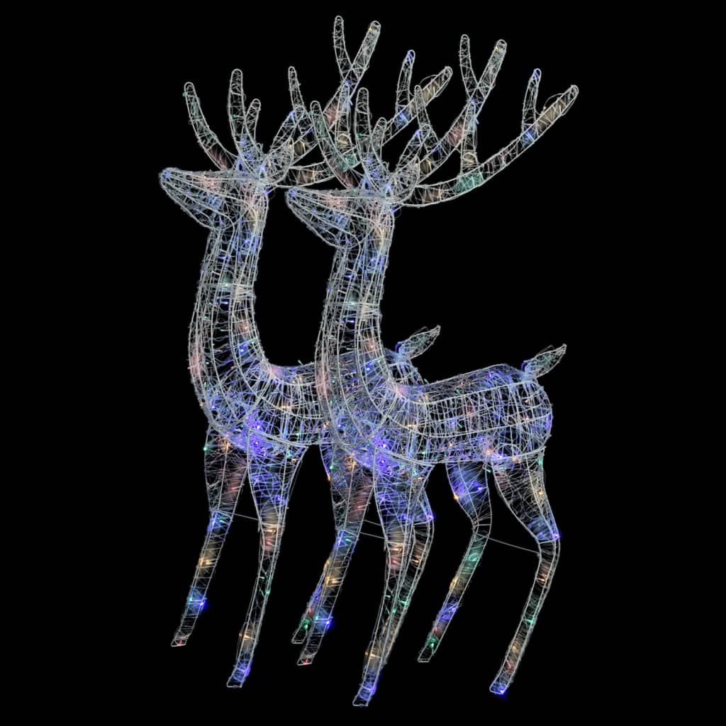 vidaXL Renne di Natale XXL in Acrilico 250 LED 2 pz 180 cm Multicolore