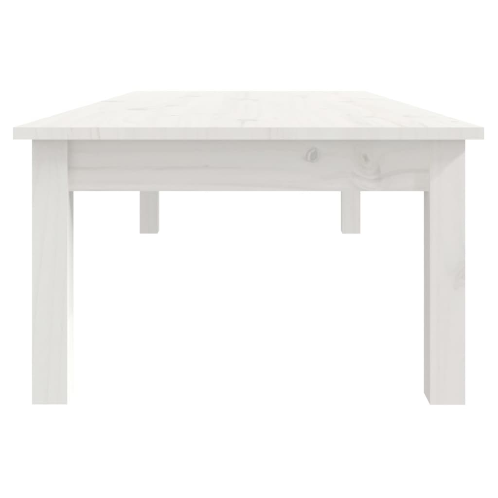 vidaXL Tavolino da Salotto Bianco 110x50x30 cm Legno Massello di Pino