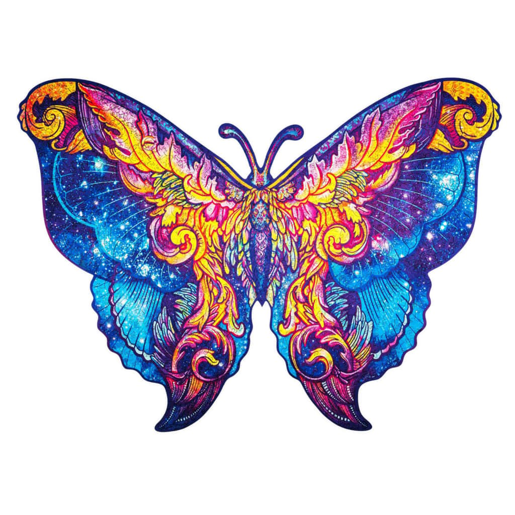 UNIDRAGON Puzzle Legno 700 pz Intergalaxy Butterfly Royal Size 60x44cm