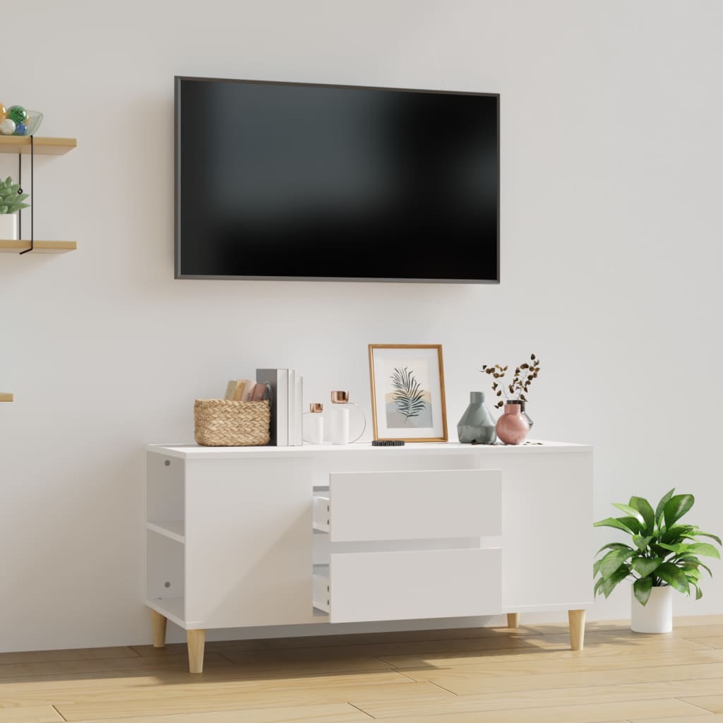 vidaXL Mobile Porta TV Bianco 102x44,5x50 cm in Legno Multistrato