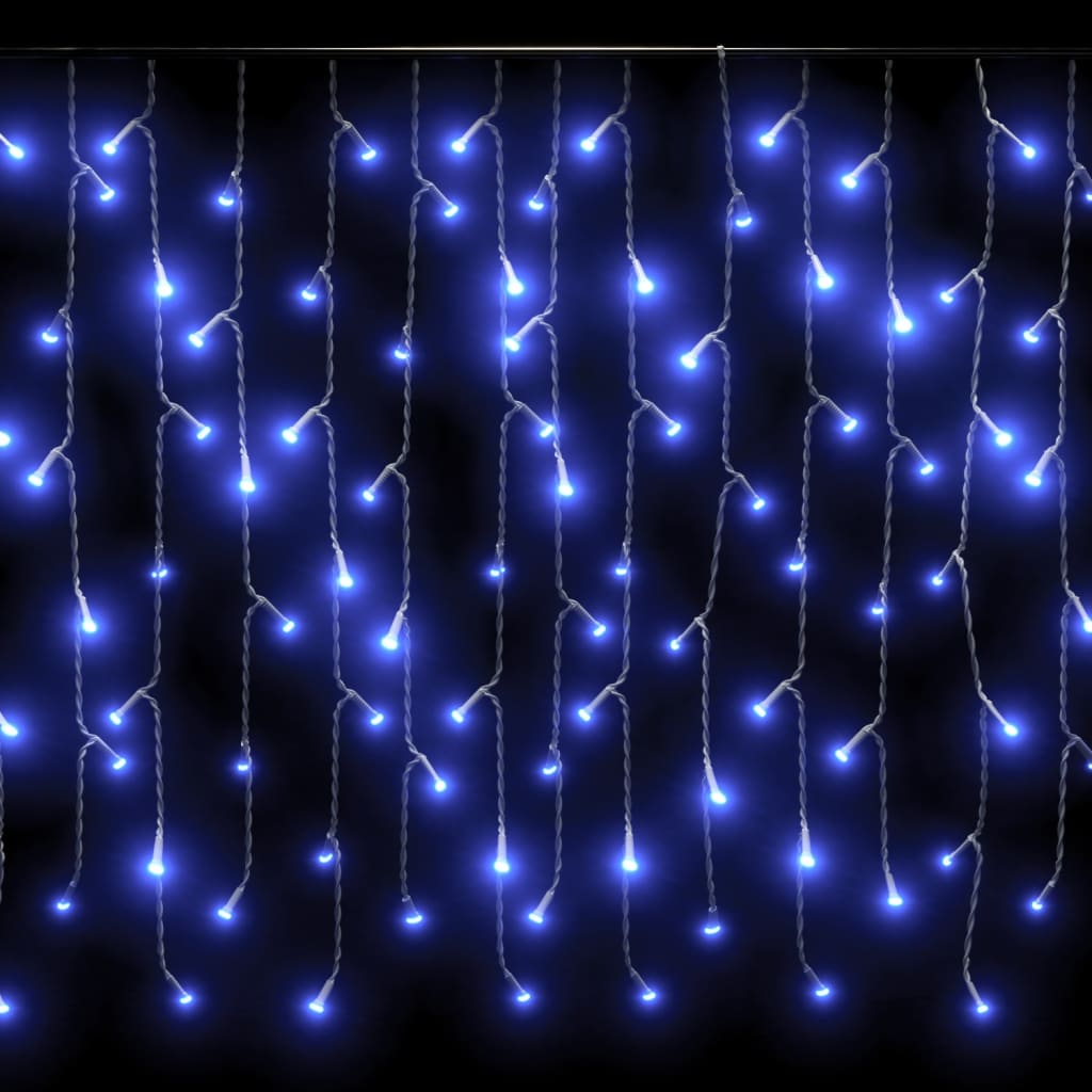vidaXL Luci a Ghiaccioli a LED 10 m 400 LED Blu 8 Funzioni
