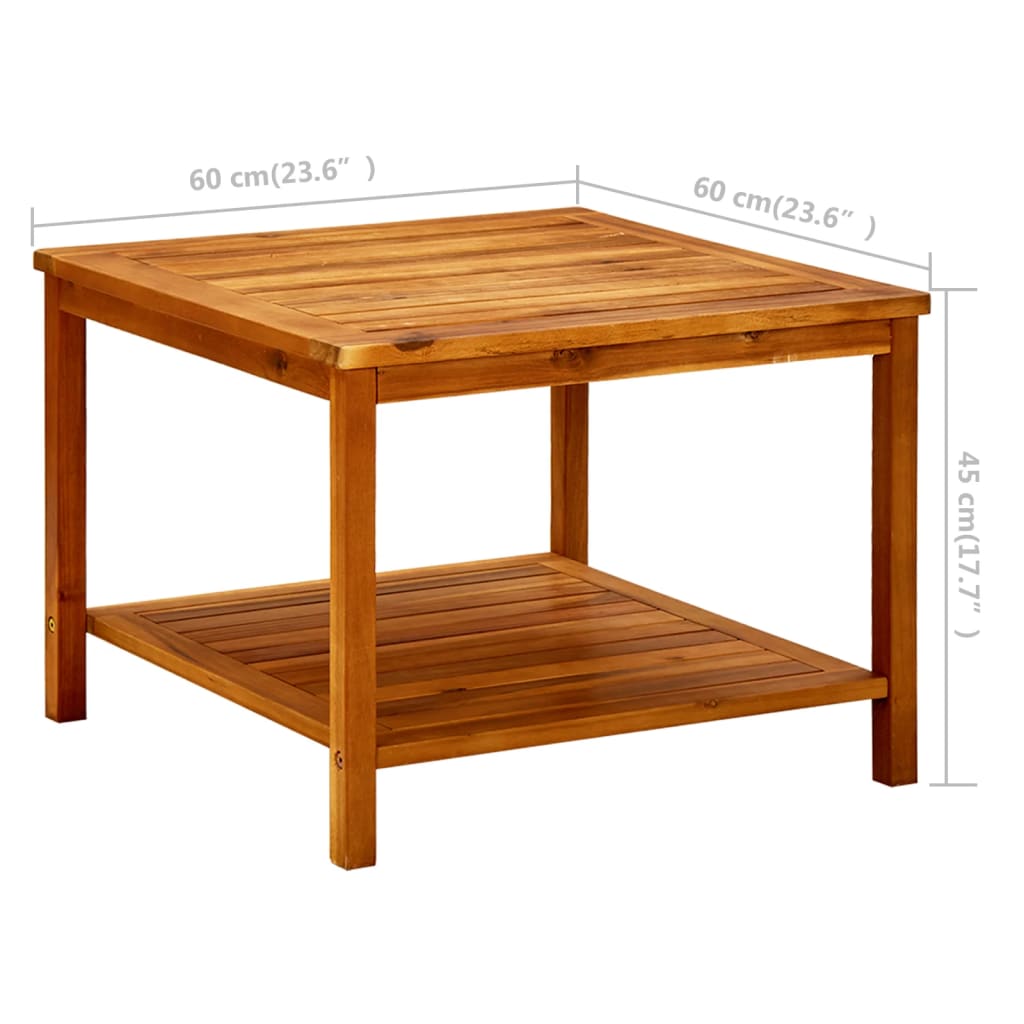 vidaXL Tavolino da Salotto 60x60x45 cm in Legno Massello di Acacia