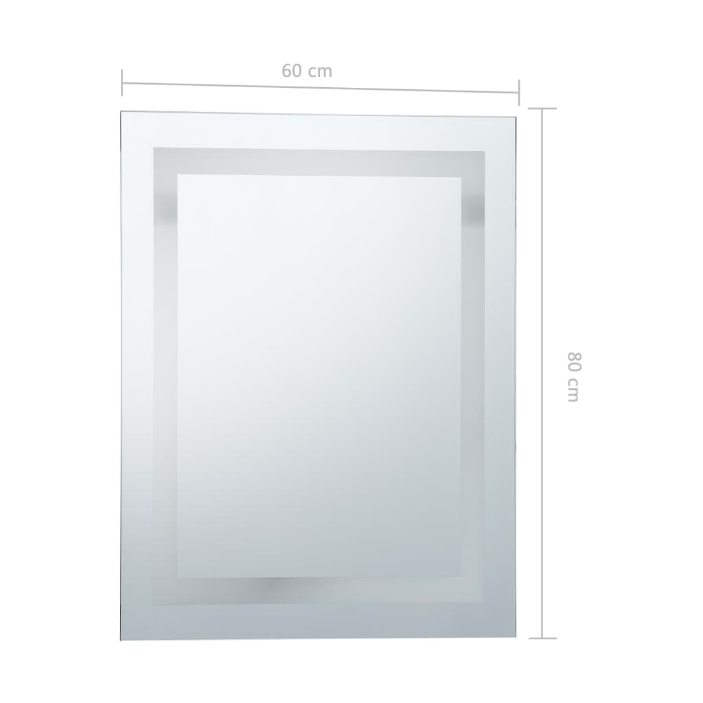 vidaXL Specchio LED da Bagno con Sensore Tattile 60x80 cm