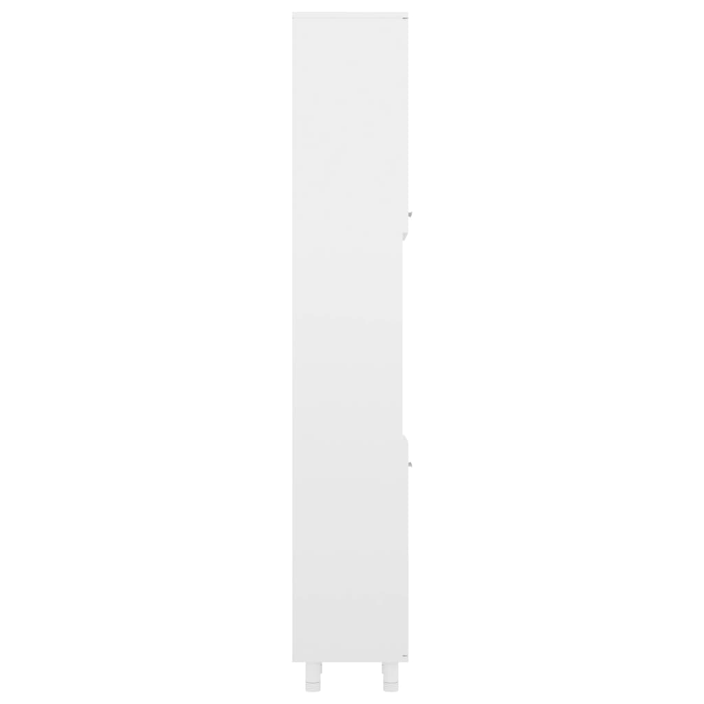 vidaXL Mobile da Bagno Bianco Lucido 30x30x179 cm in Legno Multistrato